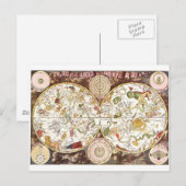Postale Carte céleste du 17ème siècle (Devant / Derrière)