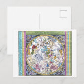 Postale Carte céleste Hemisphaerium Coeli Boreale (Devant / Derrière)