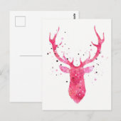 Postale carte Cerf (Devant / Derrière)