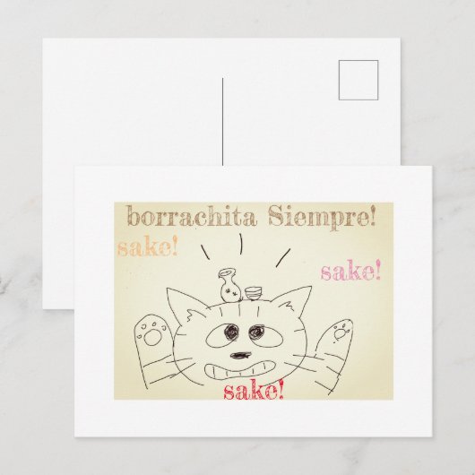 Postale carte chat (Devant / Derrière)