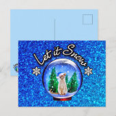 Postale CARTE CHAT DE NEIGE NOËL Merci/Bienvenue/INVITATIO (Devant / Derrière)