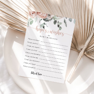 Postale Carte classique Baby shower Rose Rose