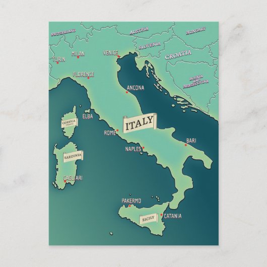 Postale Carte Classique De L'Italie (Devant)