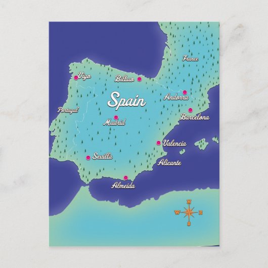 Postale Carte Classique d'Espagne (Devant)