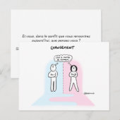 Postale Carte coaching "Changement, qui fera le 1er pas ?" (Devant / Derrière)