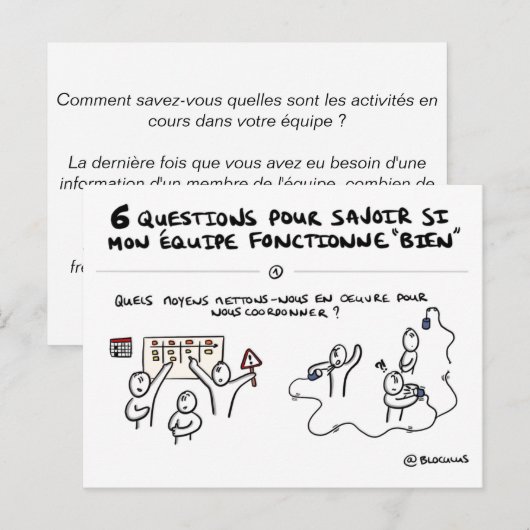 Postale Carte coaching d'équipe "1/6 : Coordination" (Devant / Derrière)