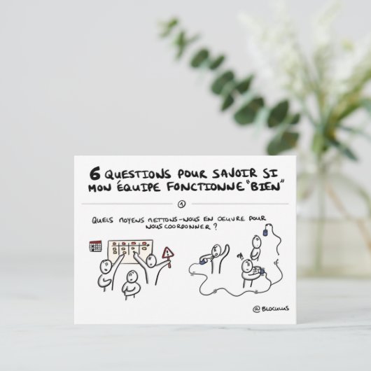 Postale Carte coaching d'équipe "1/6 : Coordination" (Debout devant)