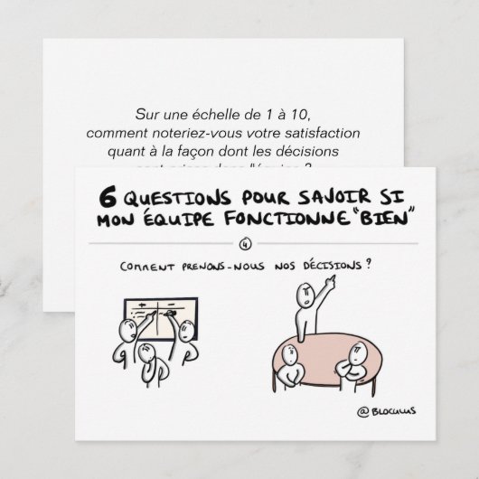 Postale Carte coaching d'équipe "4/6 : Décision" (Devant / Derrière)