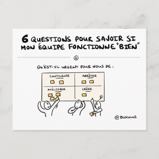 Postale Carte coaching d'équipe "6/6 : Action !" (Devant)