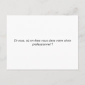 Postale Carte coaching "Jeu du choix professionnel" (Dos)