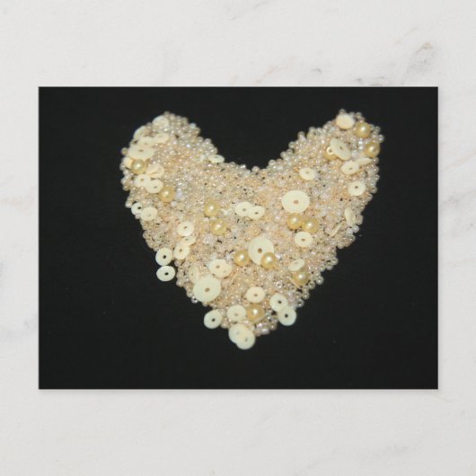 Postale Carte Coeur Crème (Devant)