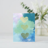 Postale Carte Coeurs aquarelle (Debout devant)