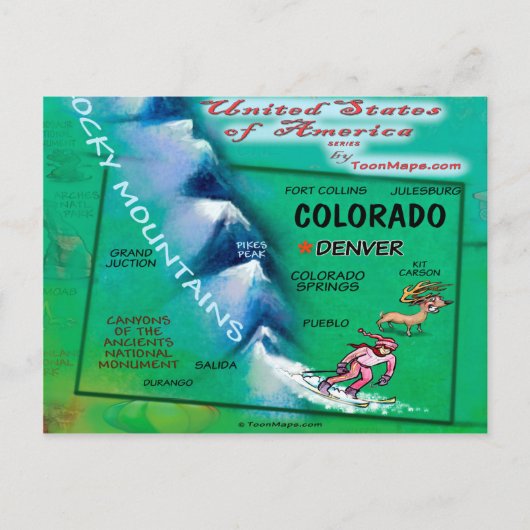 Postale Carte Colorado USA (Devant)