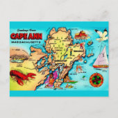 Postale Carte colorée de Cape Ann MA (Devant)