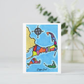 Postale Carte colorée de Cape Cod (Debout devant)