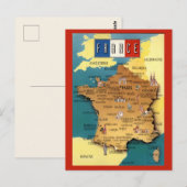Postale Carte colorée de France (Devant / Derrière)