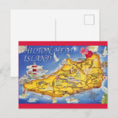 Postale Carte colorée de Hilton Head SC (Devant / Derrière)