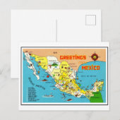 Postale Carte colorée de l'ancien Mexique  (Devant / Derrière)