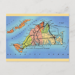 Postale Carte colorée de Martha's Vineyard