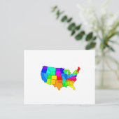 Postale Carte colorée des États-Unis d'Amérique (Debout devant)