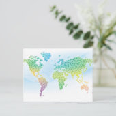 Postale Carte colorée du monde du trèfle (Debout devant)
