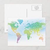 Postale Carte colorée du monde du trèfle (Devant / Derrière)