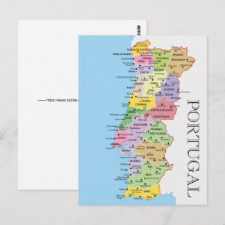 Postale Carte colorée du Portugal