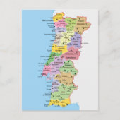 Postale Carte colorée du Portugal (Devant)