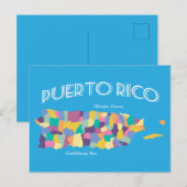 Postale Carte colorée Porto Rico (Devant / Derrière)