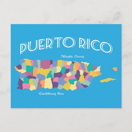 Postale Carte colorée Porto Rico (Devant)