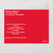 Postale Carte commémorative de la célébration de la vie av (Dos)