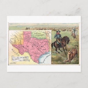 Postale Carte commerciale Vintage Texas 1889