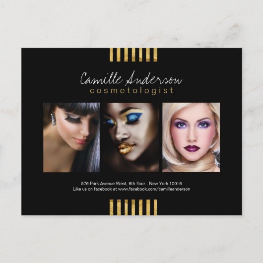 Postale Carte comp d'art moderne Gold et Black Maquillage (Devant)