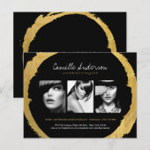 Postale Carte comp d'art moderne Gold et Black Maquillage (Devant / Derrière)