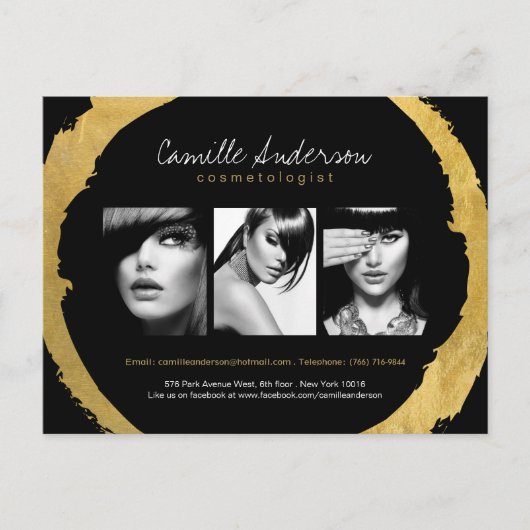 Postale Carte comp d'art moderne Gold et Black Maquillage (Devant)