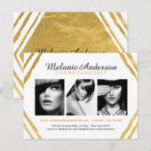 Postale Carte comp d'art moderne Gold et White Maquillage (Devant / Derrière)