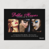 Postale Carte comp de maquillage rose et noir chaud (Dos)
