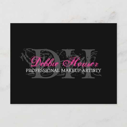 Postale Carte comp de maquillage rose et noir chaud (Devant)