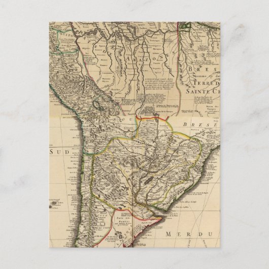 Postale Carte composite de l'Amérique du Sud (Devant)
