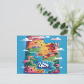 Postale Carte conceptuelle vibrante de l'Utah (Debout devant)