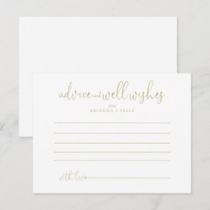 Postale Carte conseil Mariage Gold Love Script
