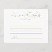 Postale Carte conseil Mariage Gold Love Script (Devant)
