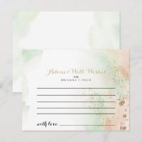 Carte conseil Mariage Watercolor Gold Confetti