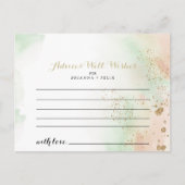 Postale Carte conseil Mariage Watercolor Gold Confetti (Devant)