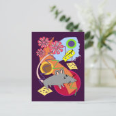 Postale Carte cool La Souris Heureuse (Debout devant)