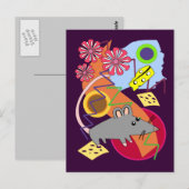 Postale Carte cool La Souris Heureuse (Devant / Derrière)