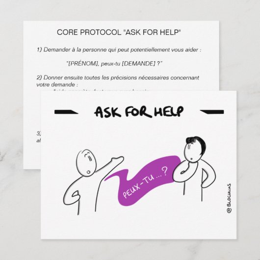 Postale Carte Core Protocol : Ask For Help (Devant / Derrière)