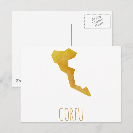 Postale Carte Corfou (Devant / Derrière)