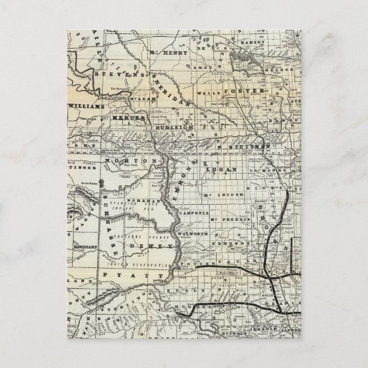 Postale Carte correcte du Dakota (Devant)