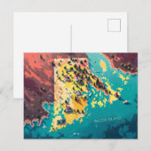 Postale Carte côtière de Rhode Island (Devant / Derrière)